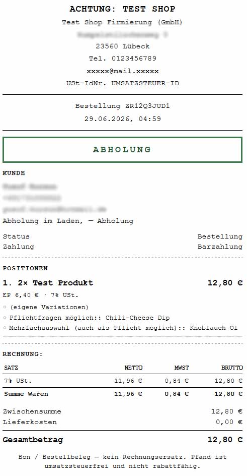 bringeat BON-Druckvorschau nach gesetzlichen Vorgaben auf 80 mm